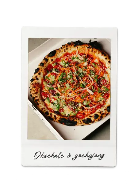 Oksehale og gochujang pizza fra ZZ Pizza